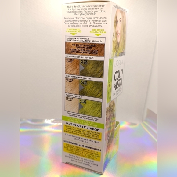 L'Oreal Lime Green Colorista Semi-Permanent Hair Colour - Picture 7 of 8
